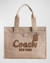 Coach Logo Canvas Cargo Tote Bag In Lh/dark Natural