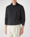 Loro Piana Men's Mezzocollo Baby Cashmere Quarter-zip Sweater In Black/dark Grey M