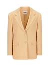 Jil Sander Oversized Blazer With Padded Shoulders And Long Sleeves In Agate