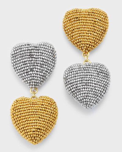 Mignonne Gavigan Mini Heart Breaker Drop Earrings In Silver Gold