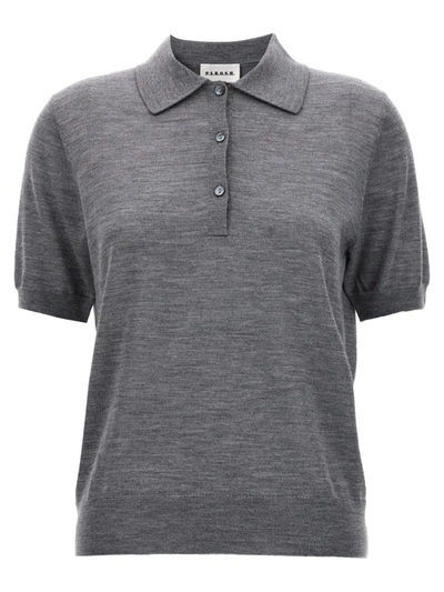 P.a.r.o.s.h. Knitted Polo Shirt In Grey