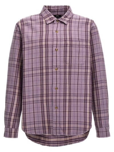 Stussy Stones Plaid Cotton Shirt In Purple