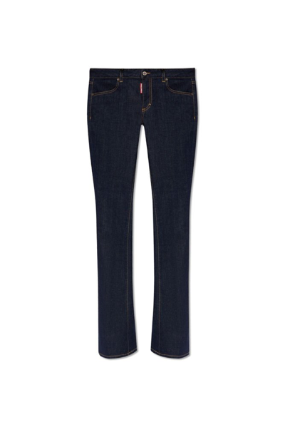 Dsquared2 Logo Tag Flared Jeans In Blue