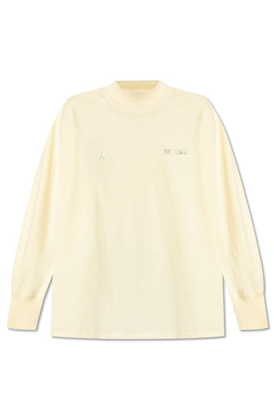 Attico The  Logo Plaque Long Sleeved T In Yellow
