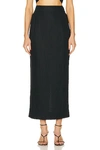 Posse Womens Black Emma Mid-rise Linen Maxi Skirt In Black