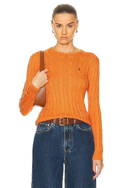 Polo Ralph Lauren Julianna Long Sleeve Sweater In Arancione