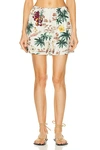 Miu Miu Hawaii Print Short In Avorio