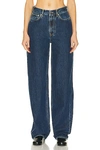 Loulou Studio Samur Cotton Denim Jeans In Blue