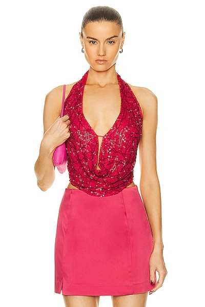 Cult Gaia Ballina Open Back Top In Pink