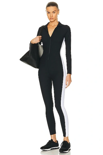 Year Of Ours Thermal Ski Onesie Jumpsuit In Black & White