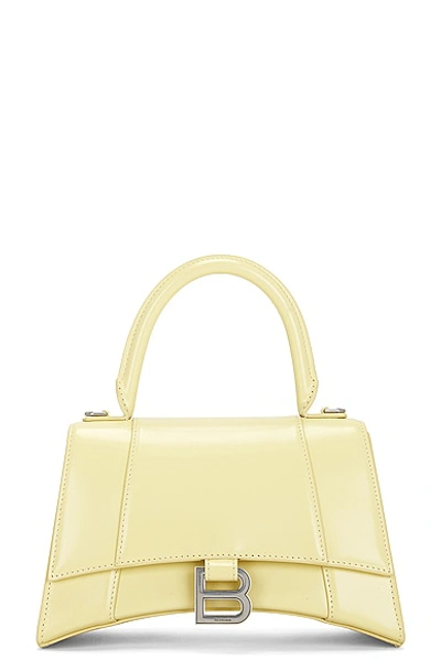 Balenciaga Hourglass Top Handle Small Bag In Butter Yellow