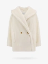 Max Mara Womens White Espero Double-breasted Wool-blend Coat In White