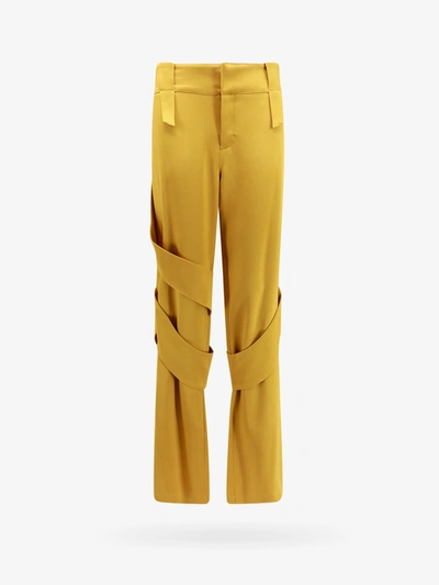 Blumarine Satin Wide-leg Cargo Trousers In Gold