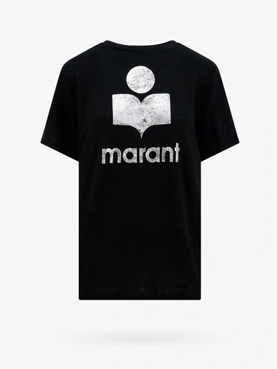 Isabel Marant Étoile Zewel Logo Linen T-shirt In Black