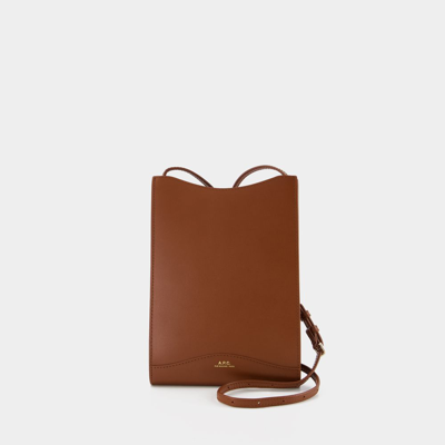 APC JAMIE LARGE CROSSBODY - A.P.C. - LEATHER - HAZELNUT