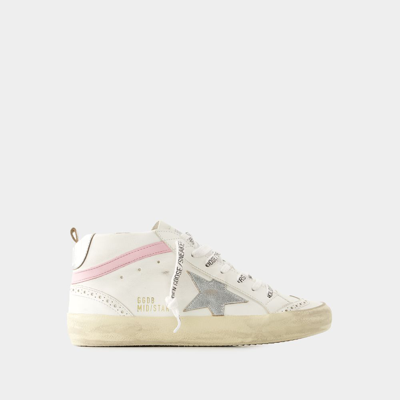Golden Goose Mid Star Sneakers -  Deluxe Brand - Leather - White