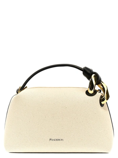 Jw Anderson The Chain Canvas Shoulder Bag In Beige