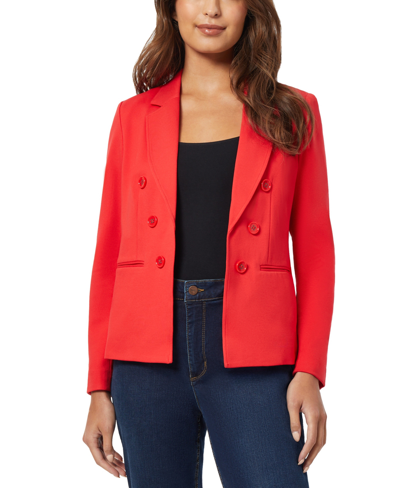 Jones New York Women's Collection Compression Faux Double Breasted Jacket In Rouge