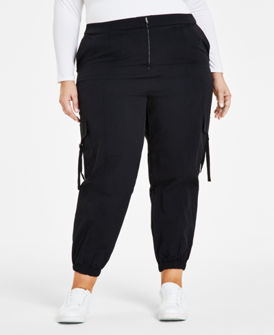 Bar Iii Plus Size Everything Cargo Pants, Created For Macy's In Deep Black