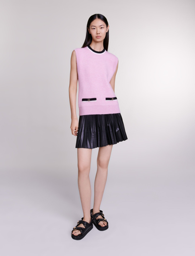 Maje Sleeveless Jumper For Spring/summer In Pink /