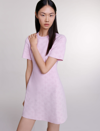 Maje Women's Jacquard Knit Short Dress In Pale Pink