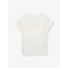 CHLOÉ CHLOE GIRLS OFFWHITE KIDS LOGO-EMBROIDERED SHORT-SLEEVE COTTON-JERSEY T-SHIRT 4-14 YEARS