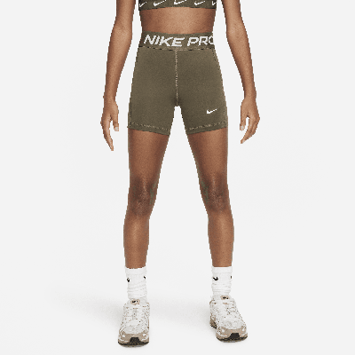 Nike Kids' Women's  Pro Leak Protection: Period Girls' Dri-fit Shorts In Green