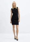 Mango Roma-knit Sleeveless Dress Black In Black