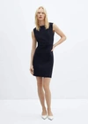 Mango Roma-knit Sleeveless Dress Dark Navy