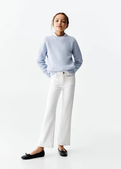 Mango Kids' Flared Jeans With Pocket White