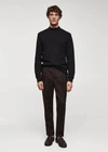 Mango Man Perkins Neck Long-sleeved T-shirt Black