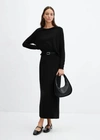 Mango Fine-knit Round-neck Sweater Black