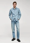 Mango Man Overshirt Light Blue In Light Blue