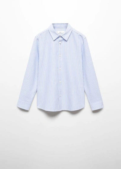 Mango Kids' Striped Oxford Shirt Blue