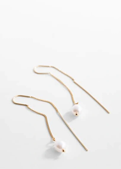 Mango Pearl Thread Earrings Gold