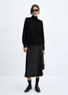 Mango Fine-knit Turtleneck Sweater Black