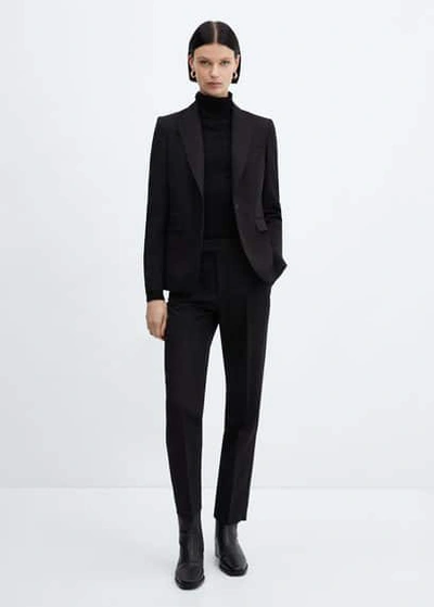 Mango Women's Wool Suit Straight Trousers In Black