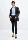 Mango High Waist Ankle Skinny Jeans In Black Denim