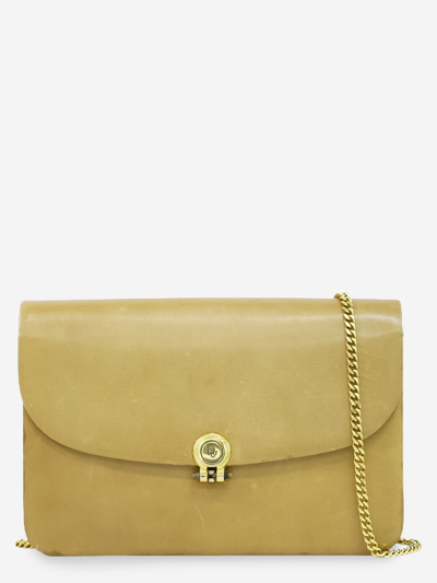 Pre-owned Dior Leather Shoulder Bag In Beige