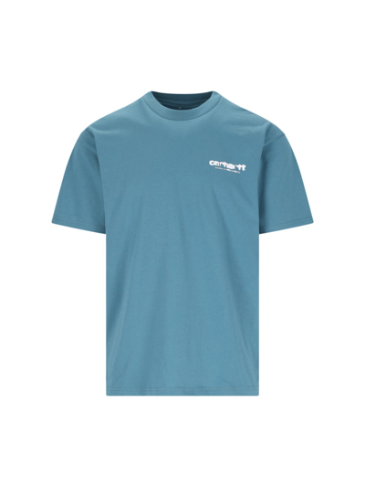 Carhartt 's/s Ink Bleed' Print T-shirt In Blue