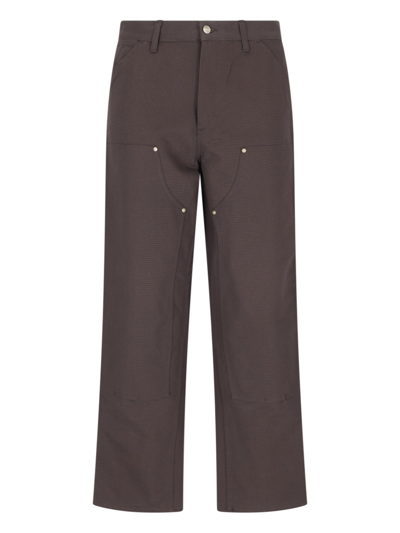 Carhartt 'double Knee' Straight Pants In Brown