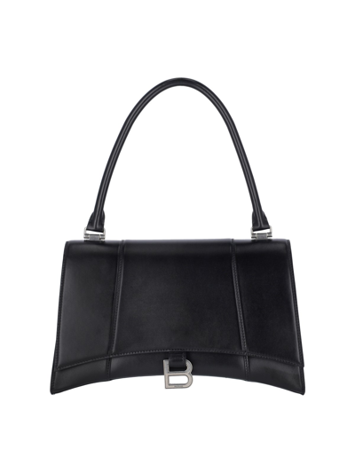 Balenciaga Medium Shoulder Bag "hourglass Hinge" In Black