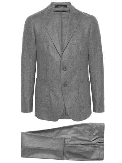 Tagliatore Single-breasted Wool Suit In Grey