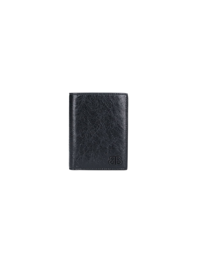 Balenciaga Bi-fold Wallet "monaco" In Black  