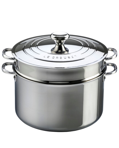 Le Creuset Stainless Steel 9qt Stockpot & Colander With $43 Credit In Gray