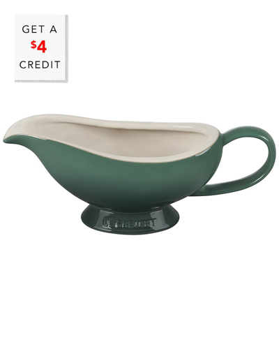 Le Creuset Heritage Gravy Boat With $4 Credit In Green