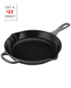 Le Creuset 10.25" Enameled Cast Iron Skillet With Helper Handle In Oyster