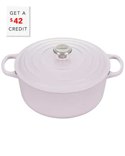 Le Creuset Shallot 5.5qt. Signature Round Dutch Oven With $42 Credit In Pink
