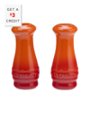 Le Creuset Flame Salt And Pepper Shaker Set Of 2 With $3 Credit