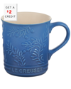 LE CREUSET LE CREUSET MARSEILLE EMBOSSED MUG WITH $2 CREDIT